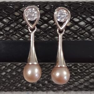 Sterling Pink Pearl Drops
